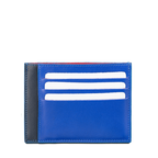Porte-cartes identité en cuir upcyclé bleu klein et marine
