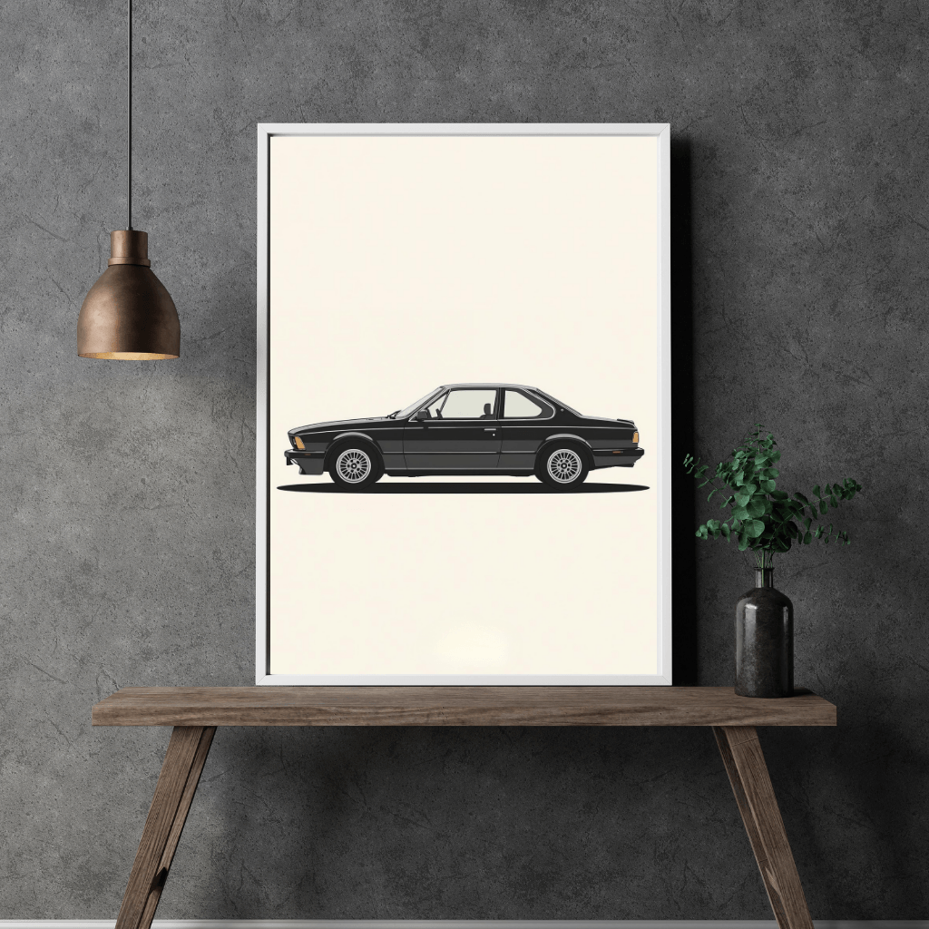 Silhouette BMW Série 6 E24 | Tirage Fine Art minimaliste A4
