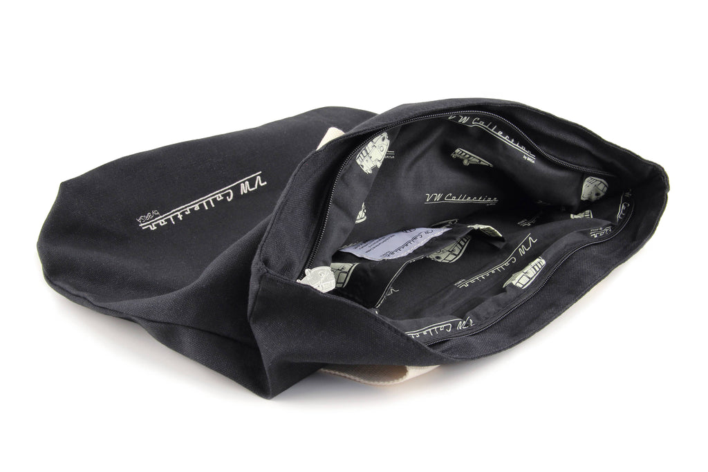 Sac cabas en toile VW T1 Bus - Noir