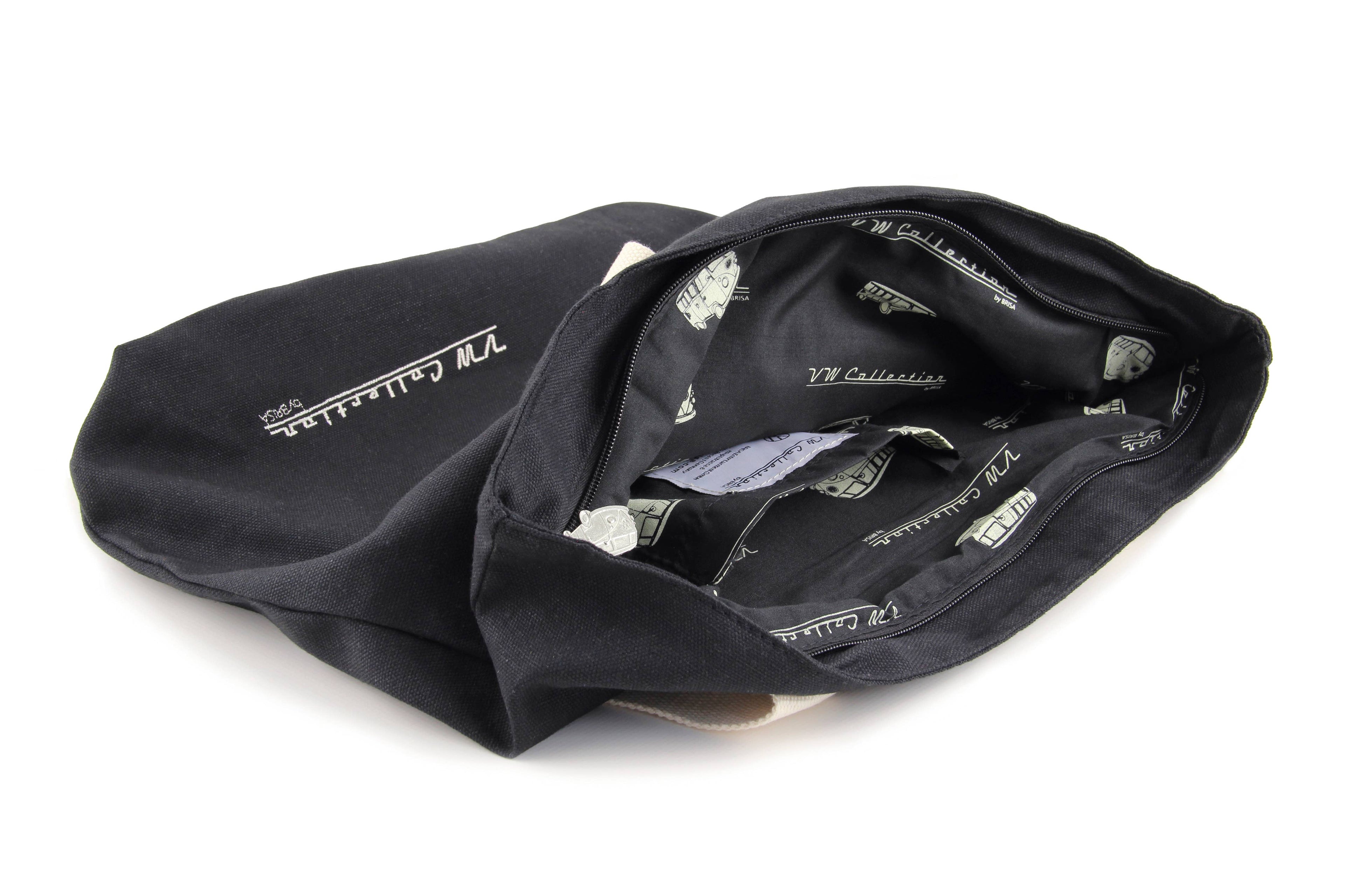 Sac cabas en toile VW T1 Bus - Noir