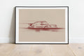 Illustration Porsche 911 d'Artiste Javier Peña Limitée 50 Ex Numérotée 30X40cm