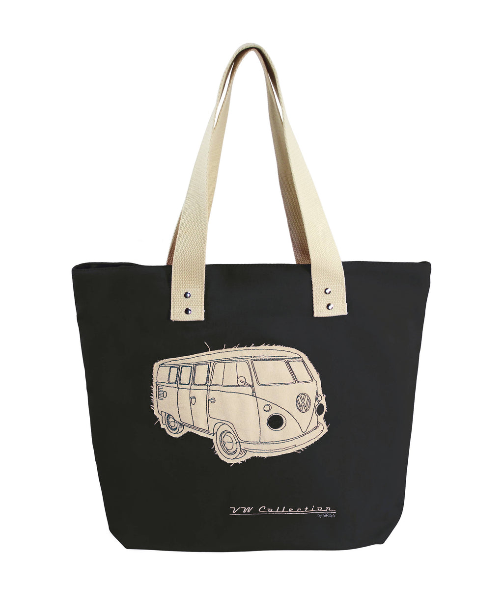 Sac cabas en toile VW T1 Bus - Noir