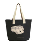 Sac cabas en toile VW T1 Bus - Noir