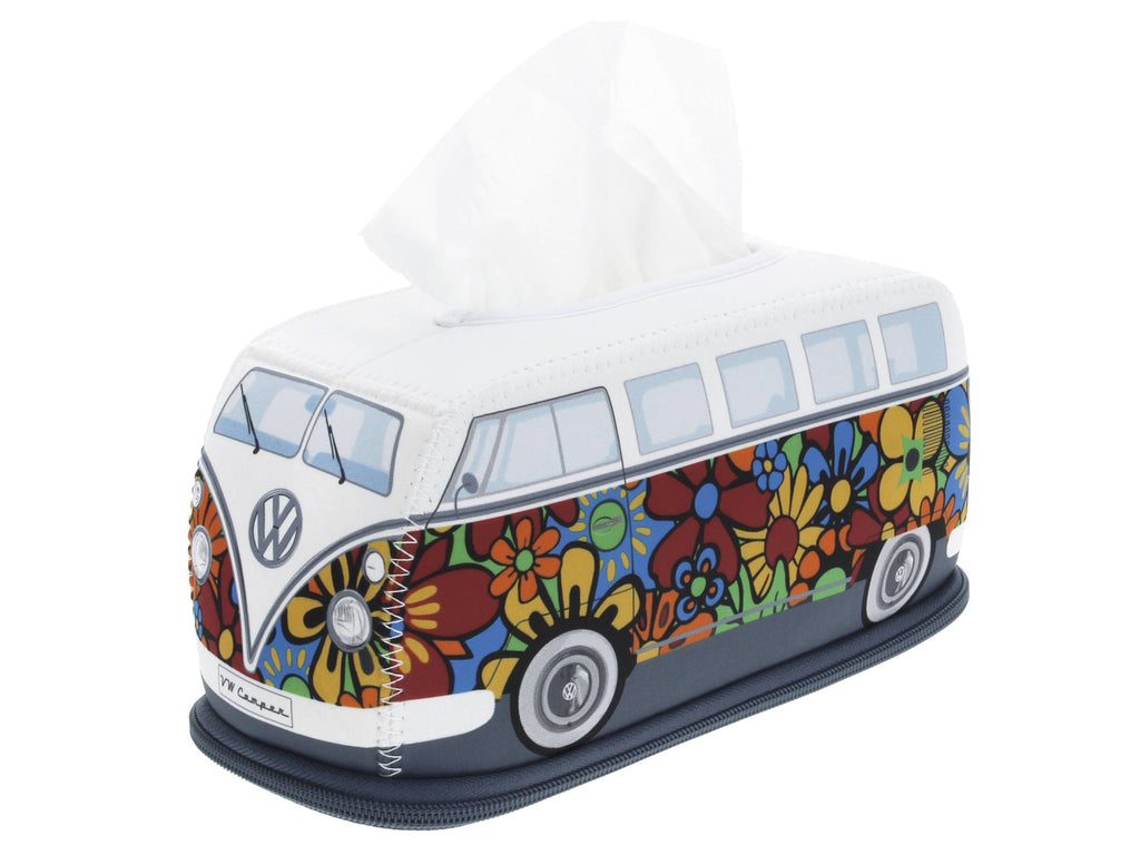 Distributeur de mouchoirs en forme de VW T1 Bus - Motif fleurs