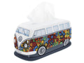 Distributeur de mouchoirs en forme de VW T1 Bus - Motif fleurs