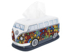 Distributeur de mouchoirs en forme de VW T1 Bus - Motif fleurs