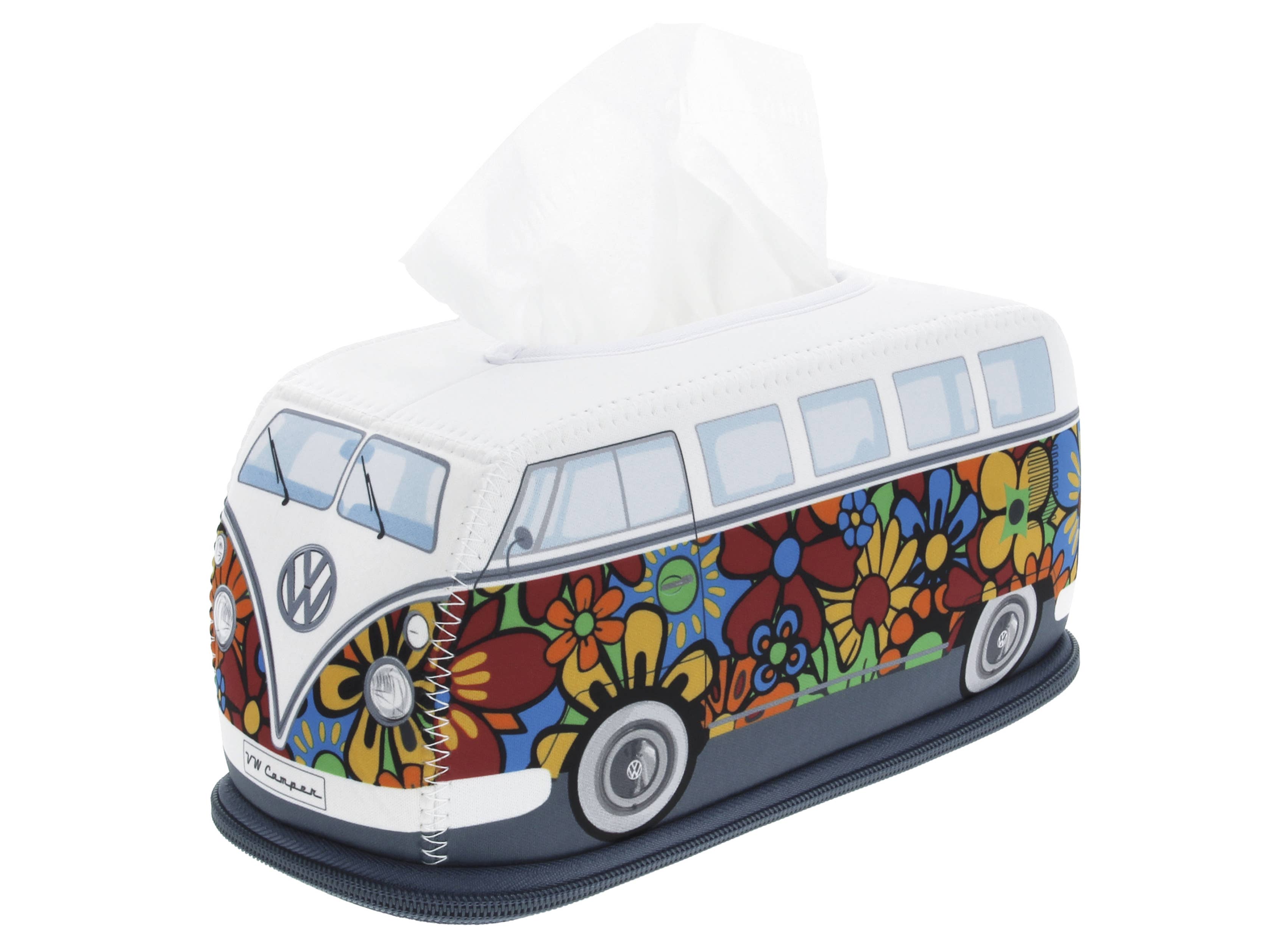 Distributeur de mouchoirs en forme de VW T1 Bus - Motif fleurs