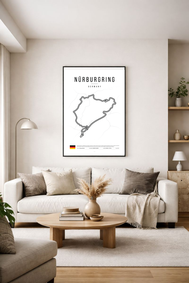 Poster Nürburgring – Circuit Mythique Allemagne | Affiche Racing Minimaliste A2