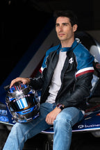 Blouson en cuir Alpine A424 Men bleu marine Homme
