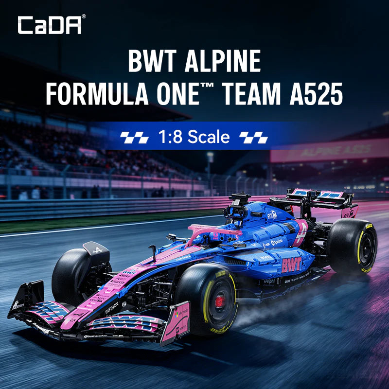 CaDA Kit de construction de voiture de Formule 1 Alpine A525 à l'échelle 1:8 2173 pièces C64012W