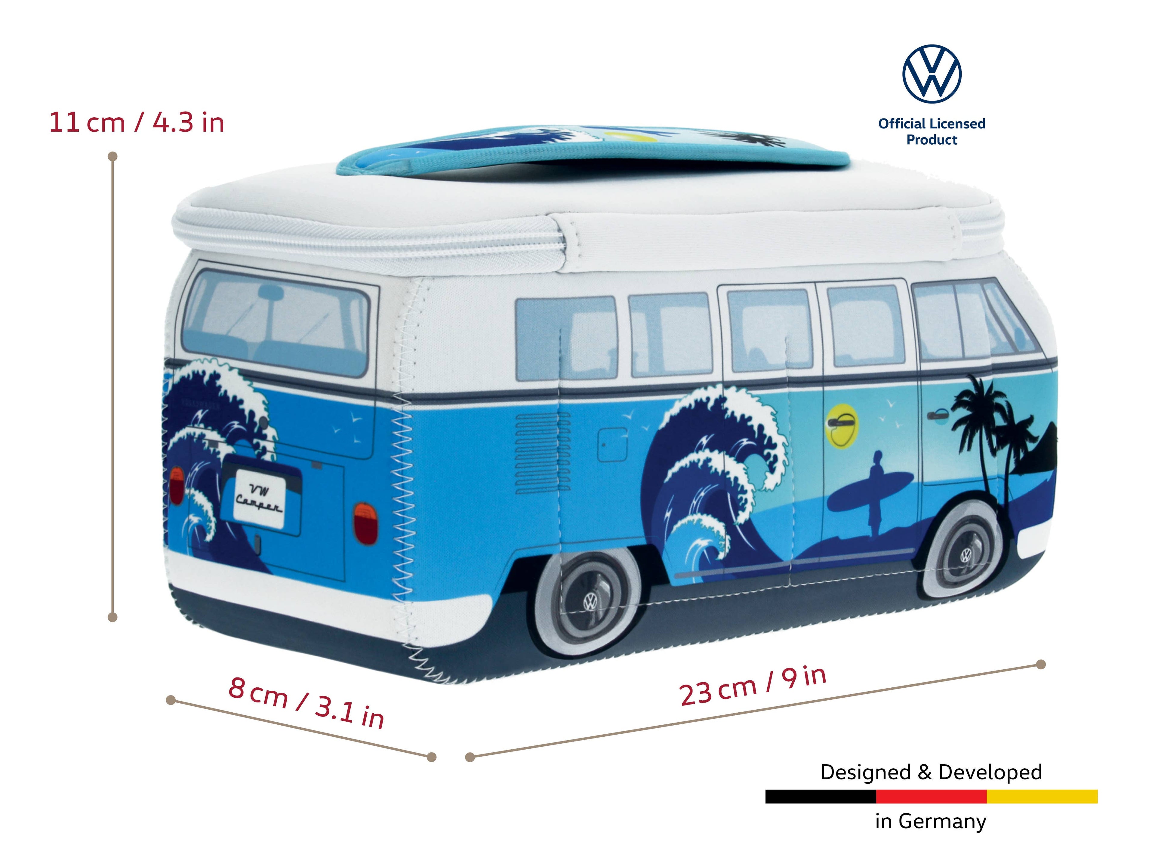 Trousse de toilette VW Bus T1 - Design Surf bleu océan (S)
