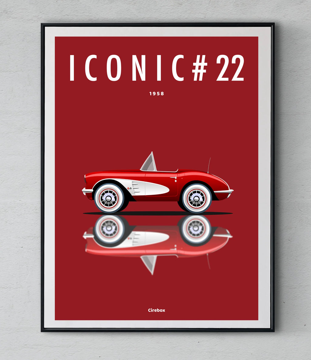 Poster by Cirebox ICONIC CHEVROLET Corvette 58 #22