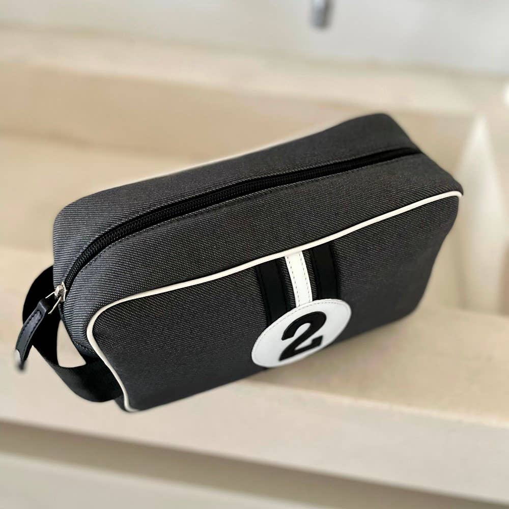 Trousse de toilette homme Bobby gris et noir en toile NBN2