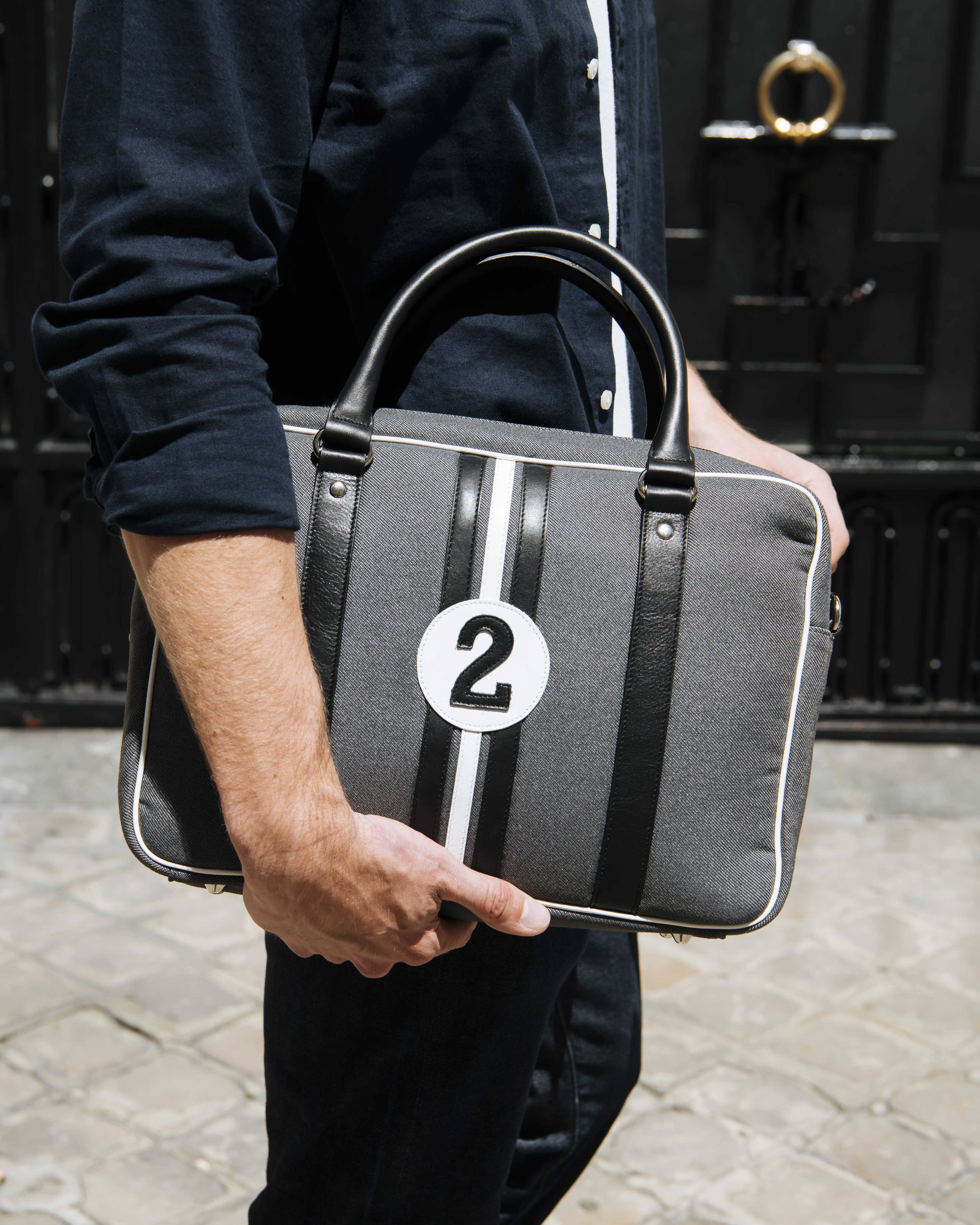 Sac ordinateur 13 pouces James NBN2 gris et blanc écologique