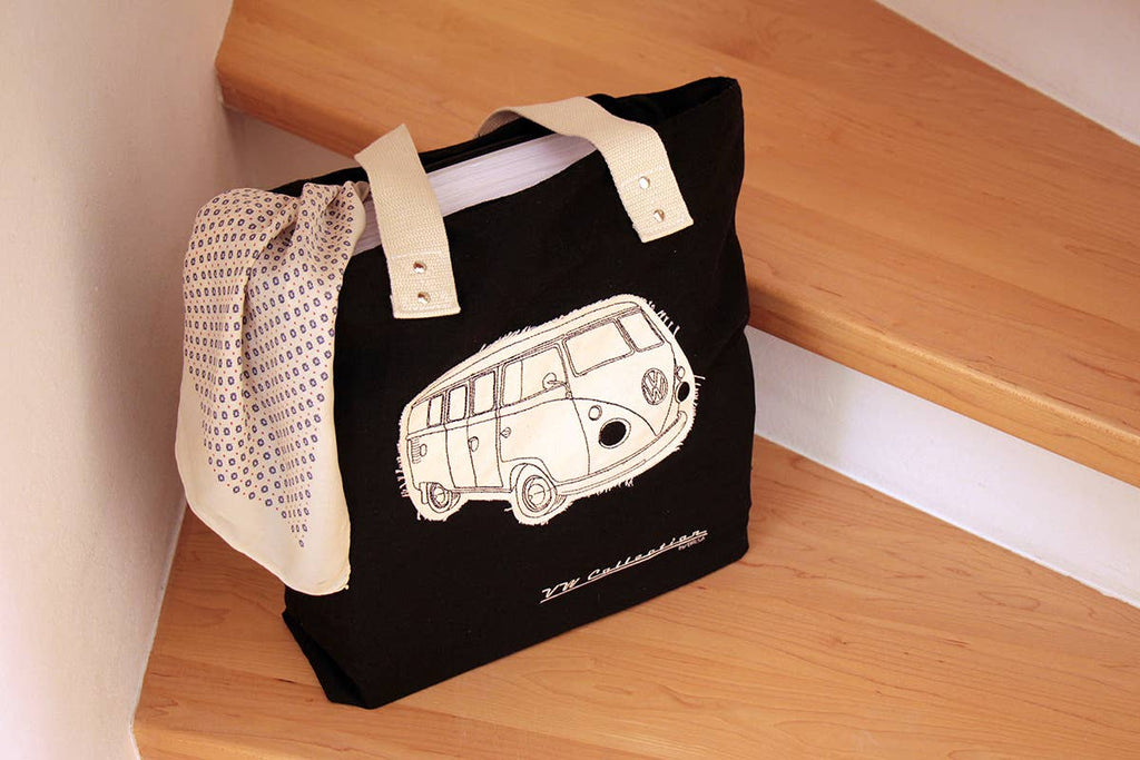 Sac cabas en toile VW T1 Bus - Noir