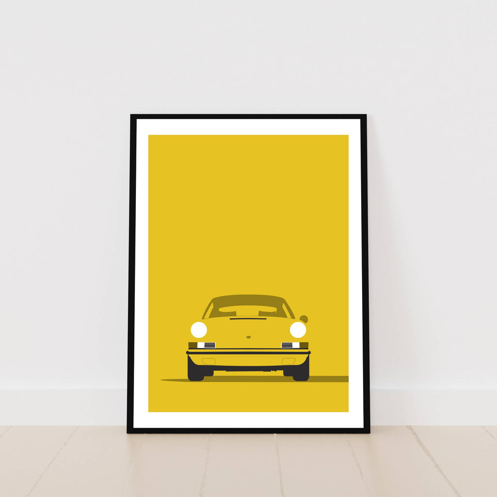 Affiche automobile Porsche au format 30x40 insérée dans un fourreau