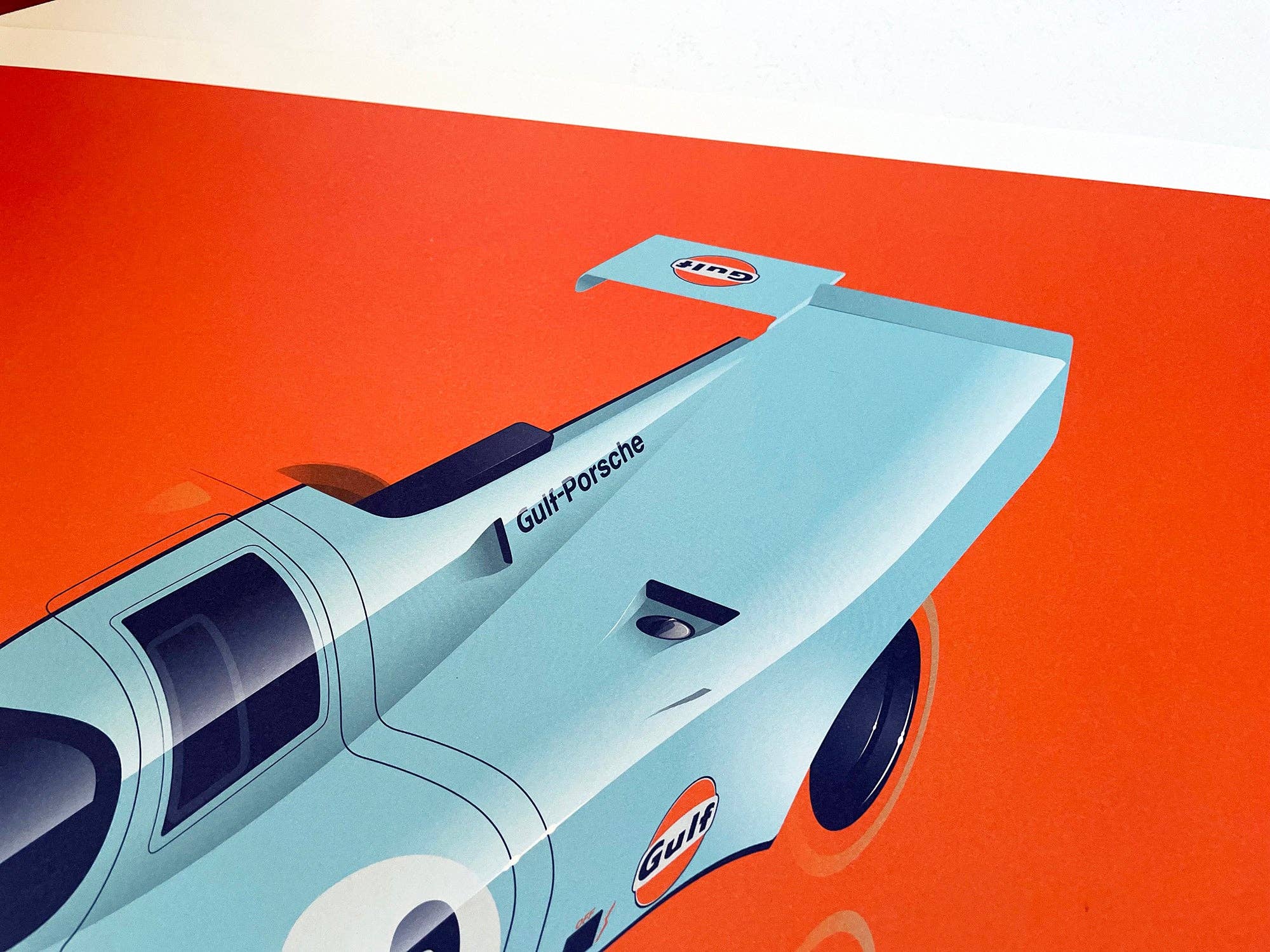 Affiche œuvre graphique numérotée Gulf Porsche 917, film « Le Mans », 1971