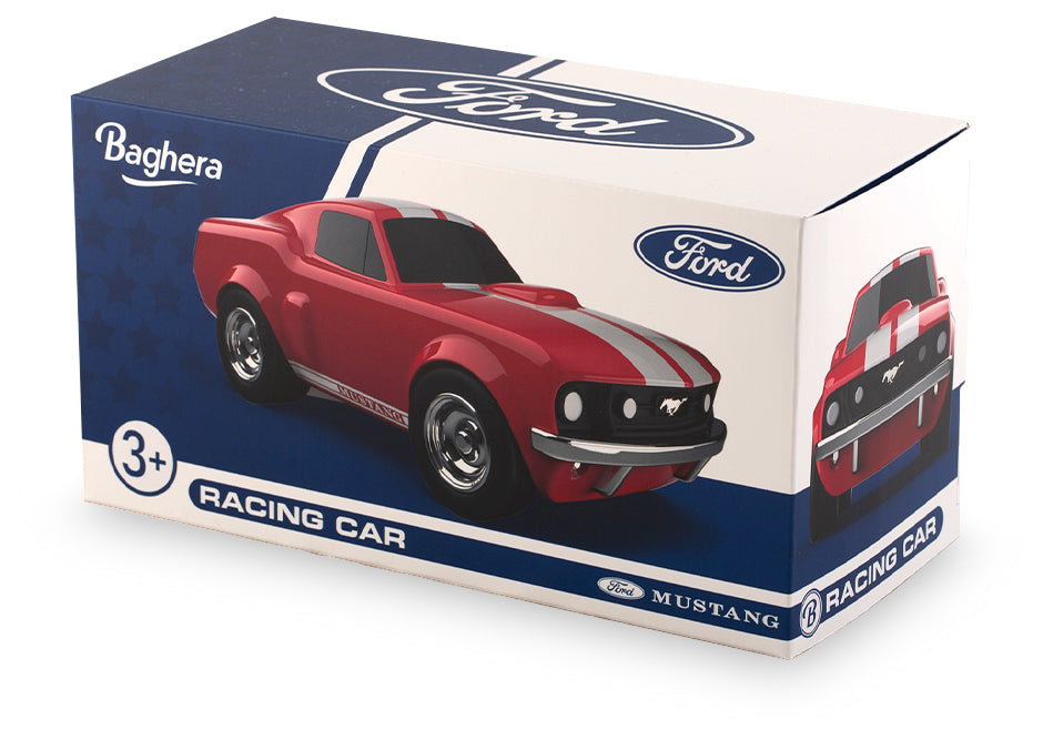 Toy Car Ford Mustang Red - blue variant / Black Metal / White 3+