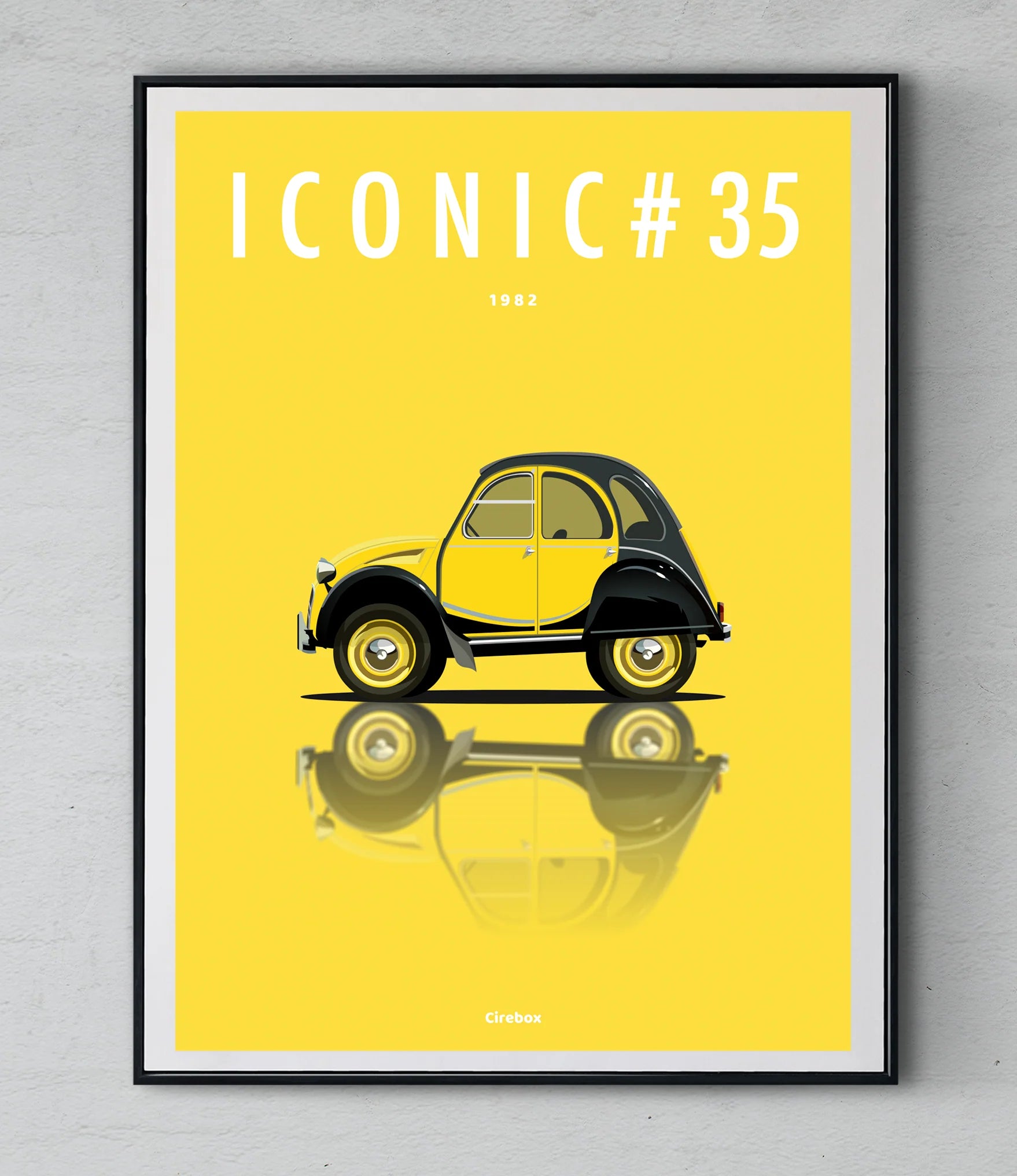 Affiche par Cirebox ICONIC CITROEN 2CV Charleston Jaune #35