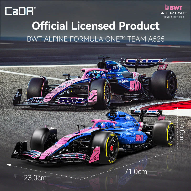 CaDA Kit de construction de voiture de Formule 1 Alpine A525 à l'échelle 1:8 2173 pièces C64012W