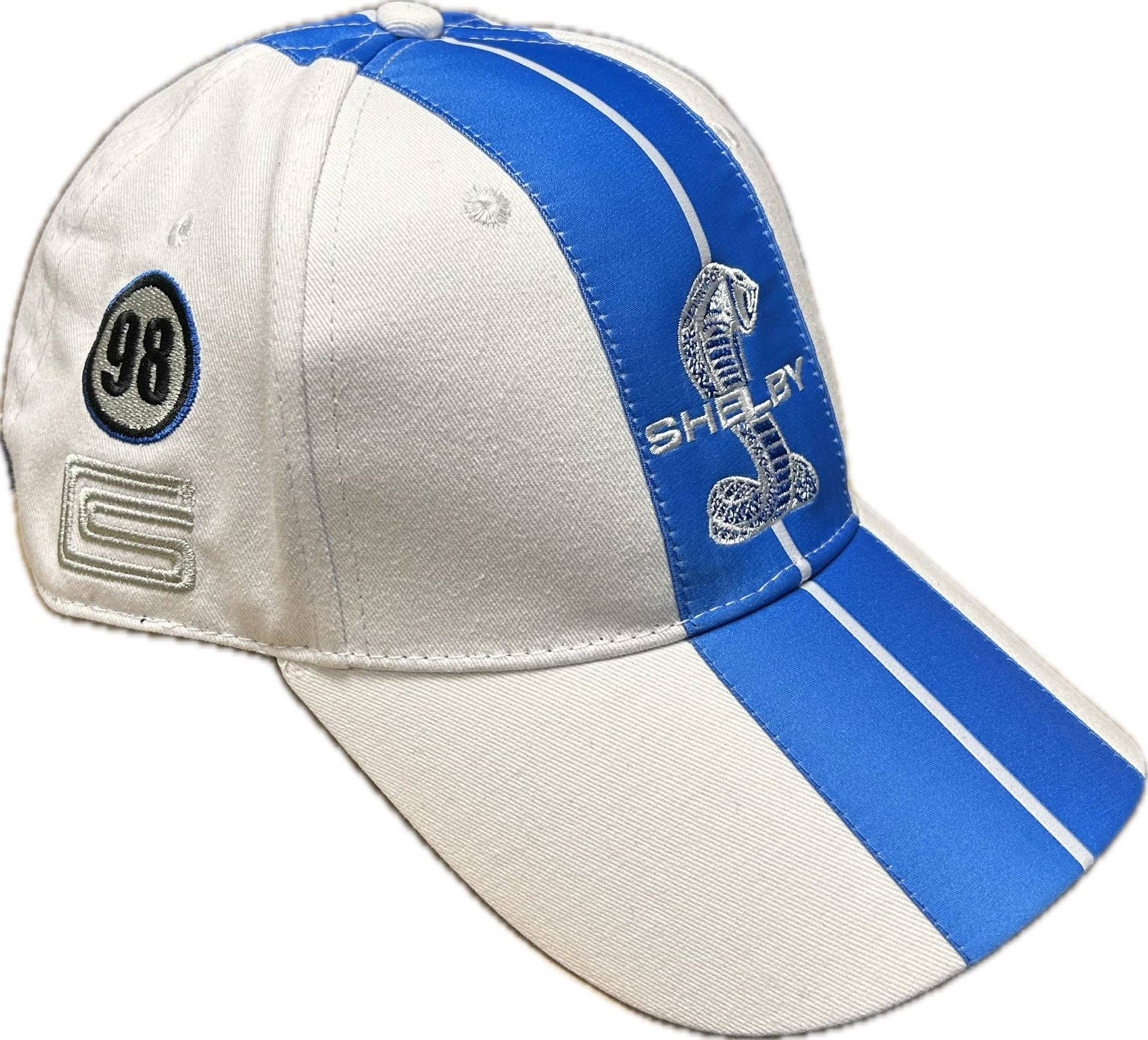 Casquette officielle Shelby Cobra blanc rayures bleues