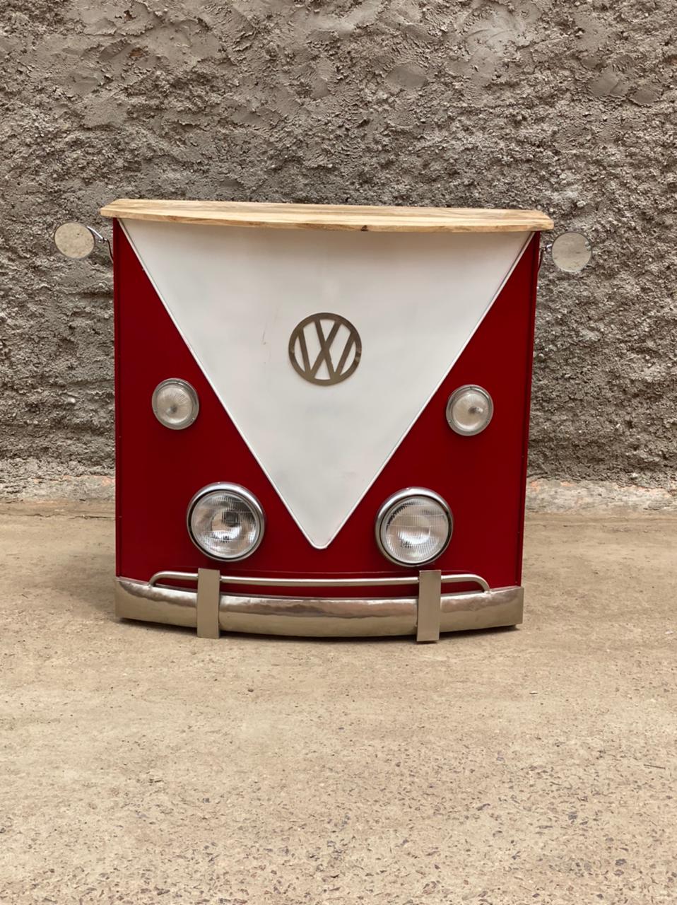 Bar mobile comptoir design Vw Noir&Gris variante Rouge&Blanc