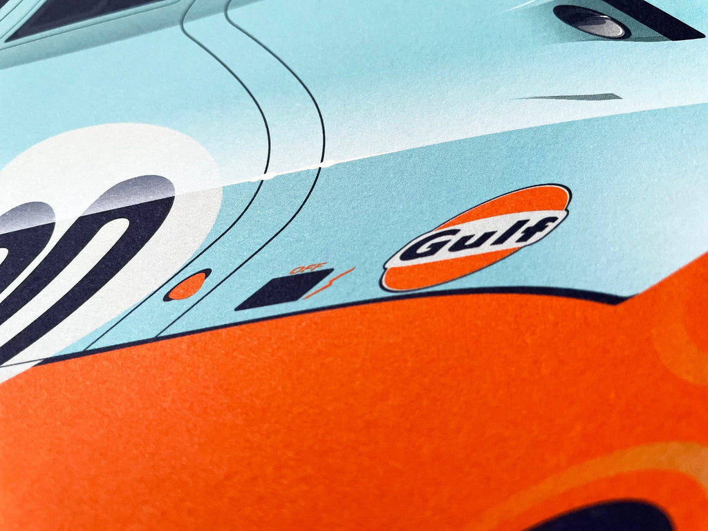 Affiche œuvre graphique numérotée Gulf Porsche 917, film « Le Mans », 1971