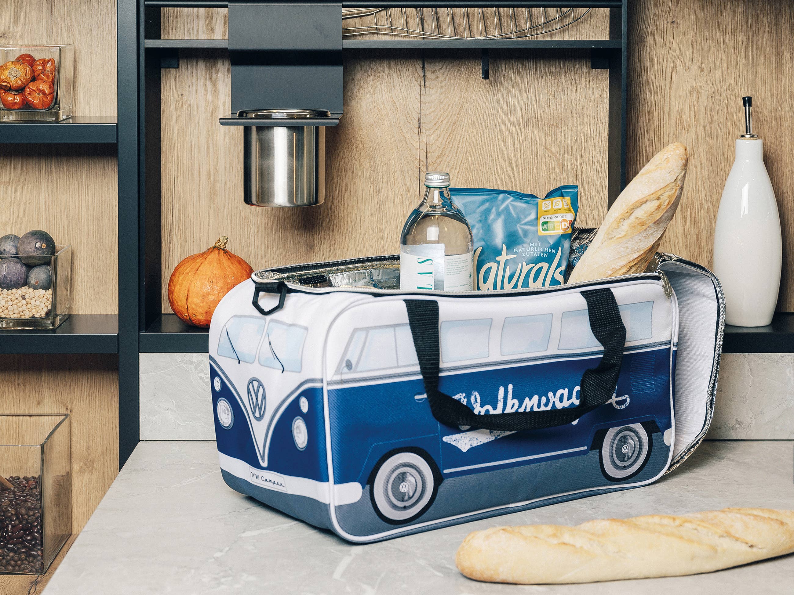 Sac isotherme de voyage léger VW T1 Bus (25 l) – bleu/blanc