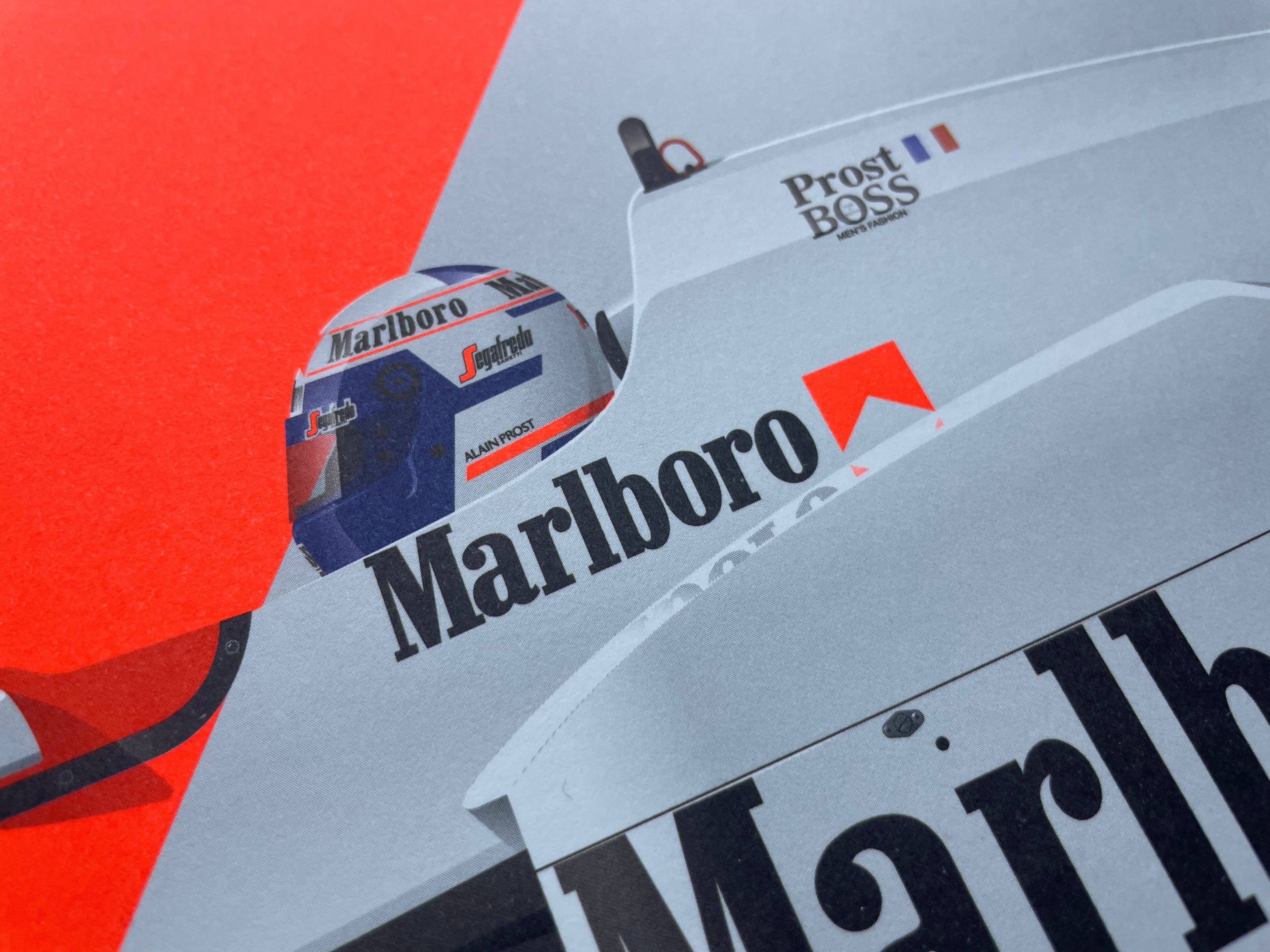Affiche œuvre graphique Alain Prost, McLaren MP4 Champion du Monde de Formule 1 1985