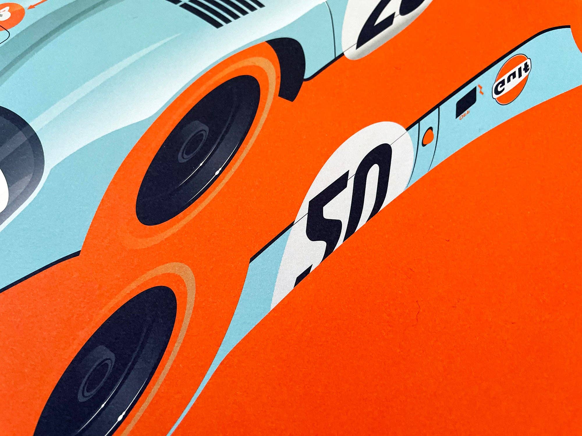 Affiche œuvre graphique numérotée Gulf Porsche 917, film « Le Mans », 1971