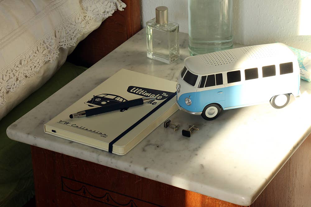 Enceinte haut-parleur Bluetooth VW T1 Bus – bleu/blanc