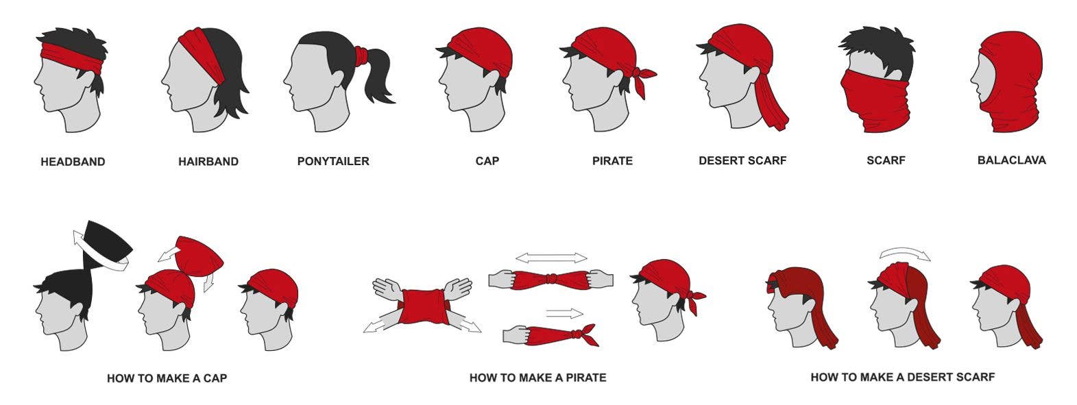 Écharpe tubulaire VW GTI Sport Leisure Gaitor Mask Headwear - BK
