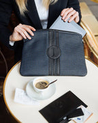 Housse ordinateur 13 pouces bleue, noire et grise