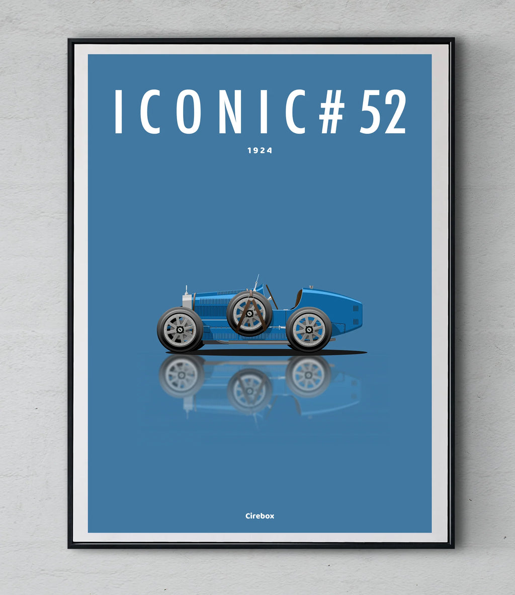 Affiche par Cirebox ICONIC BUGATTI Type 35 #52