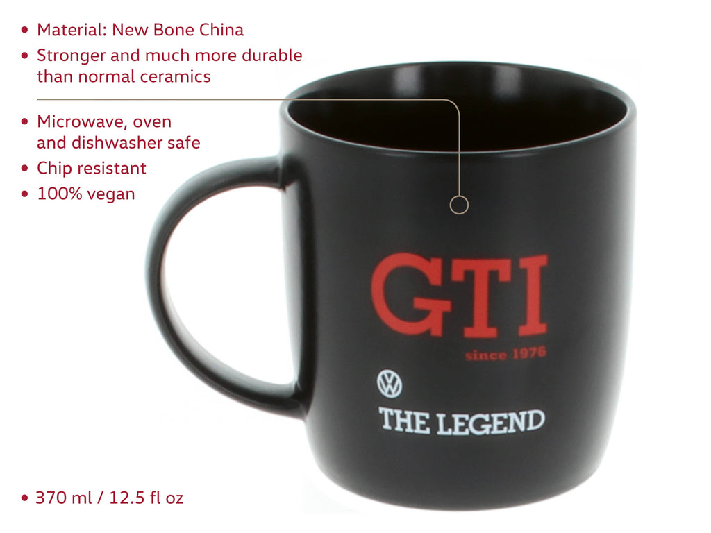 VW GTI Tasse à café 370 ml - NOIR ***ÉDITION SPÉCIALE 50e ANNIVERSAIRE***