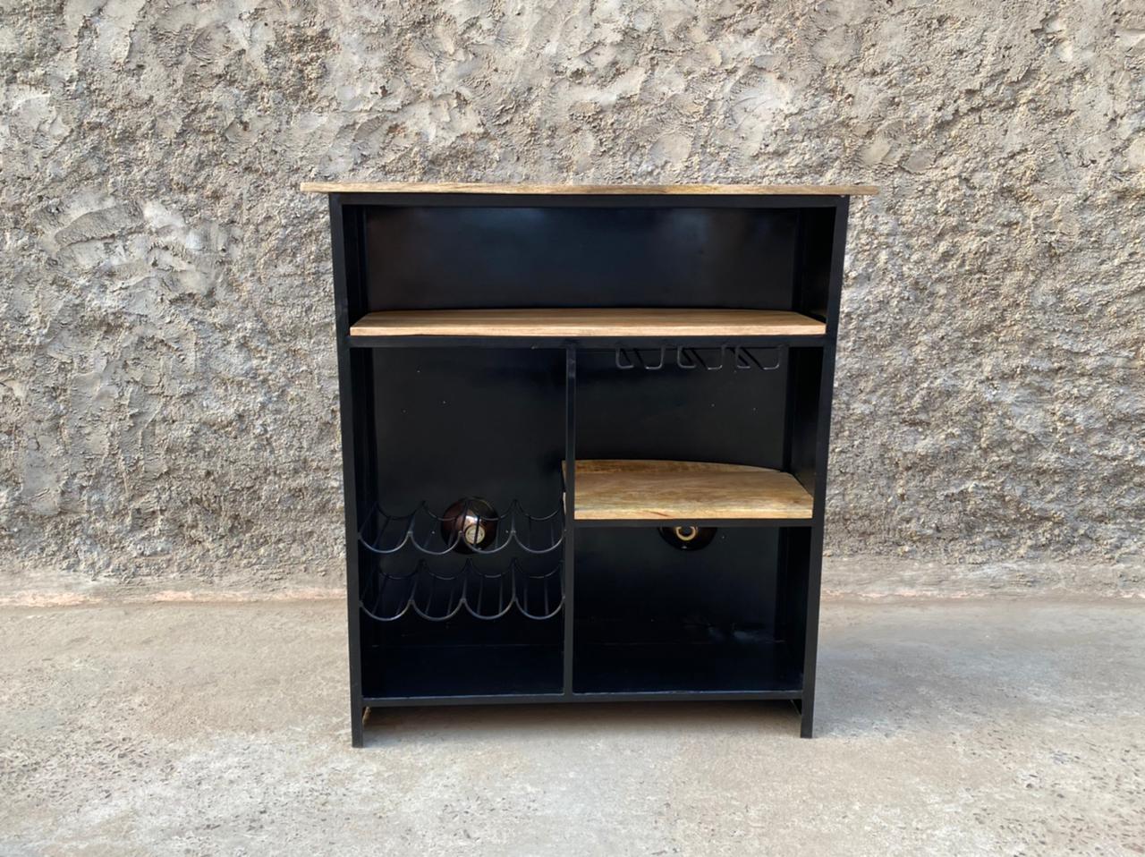 Bar mobile comptoir design Vw Noir&Gris variante Rouge&Blanc