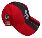Casquette officielle Shelby Cobra rouge bandes noires