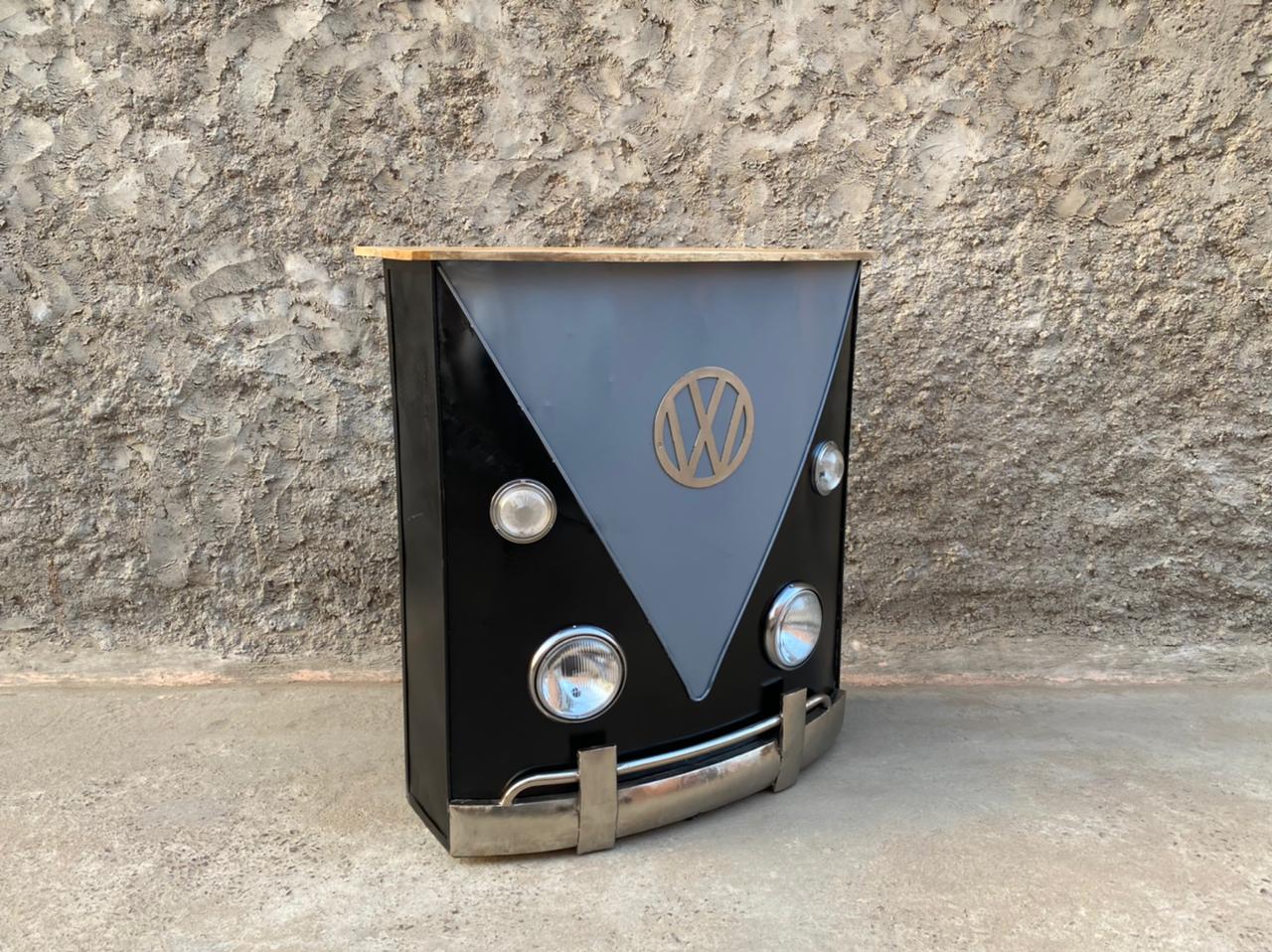 Bar mobile comptoir design Vw Noir&Gris variante Rouge&Blanc
