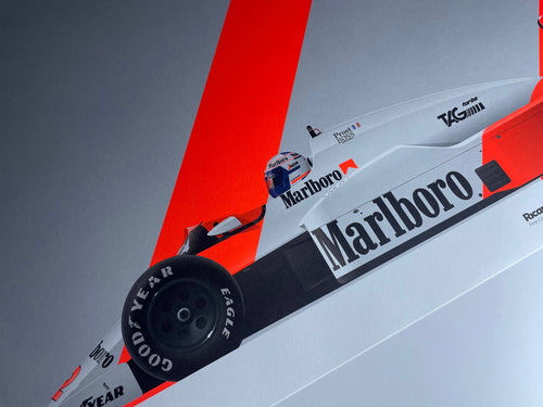 Affiche œuvre graphique Alain Prost, McLaren MP4 Champion du Monde de Formule 1 1985