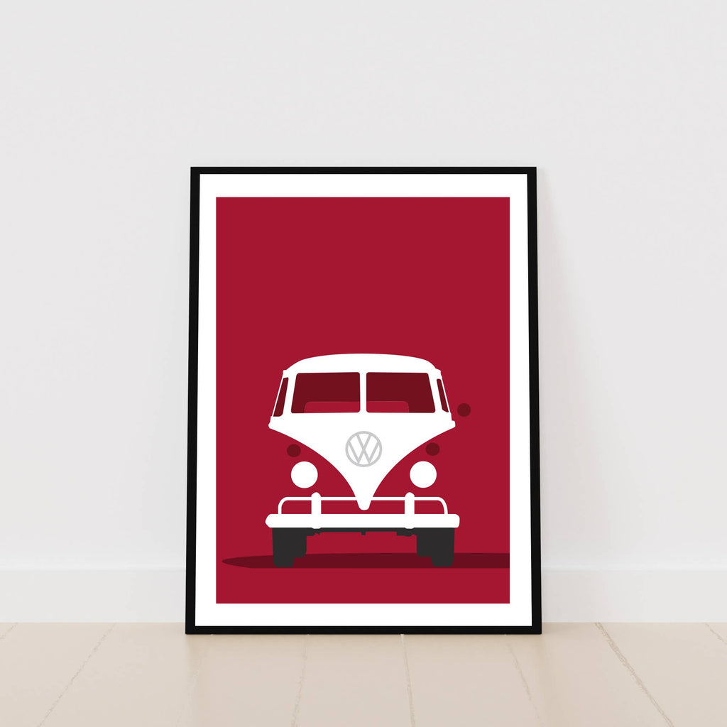 Affiche automobile Volkswagen au format 30x40 insérée dans un fourreau