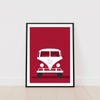 Affiche automobile Volkswagen au format 30x40 insérée dans un fourreau