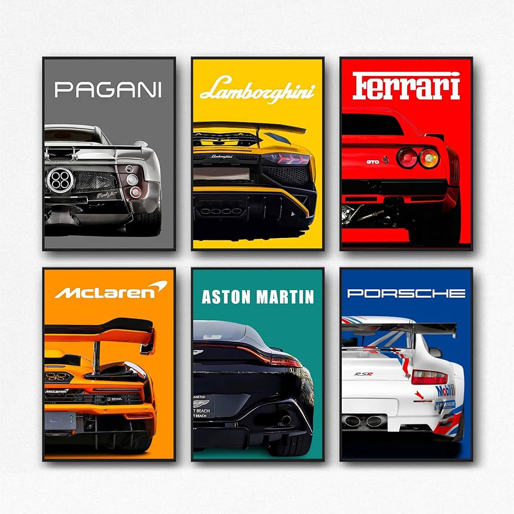 Lot de 6 Affiches Supercar