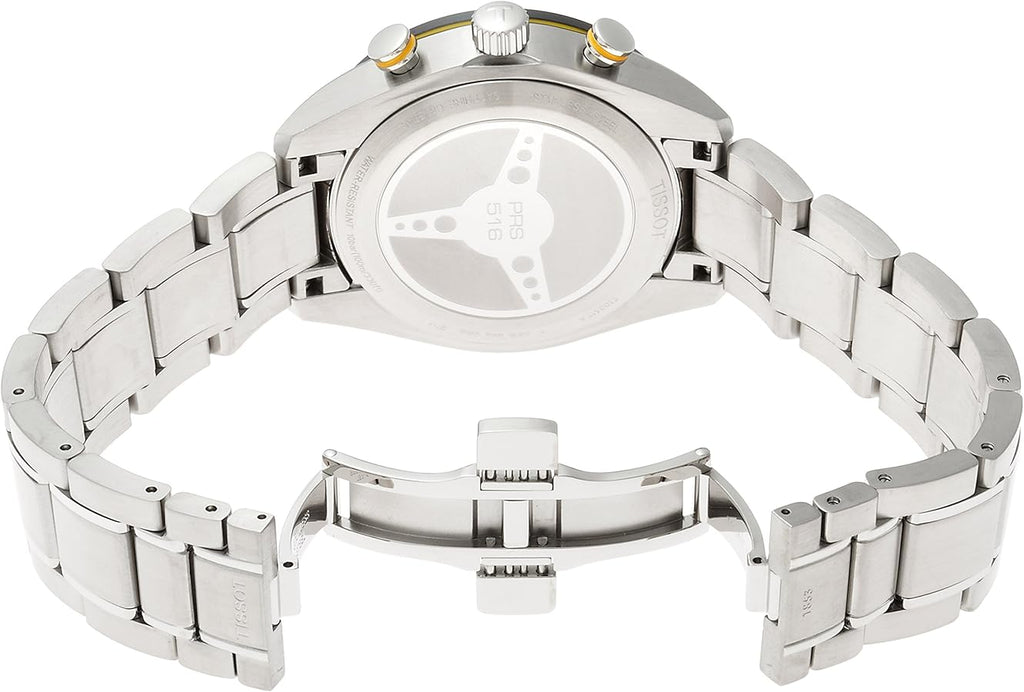 Montre Tissot SuperSport PRS 516 Chrono Bracelet Acier Aiguilles Jaune 100.417.16.051.00