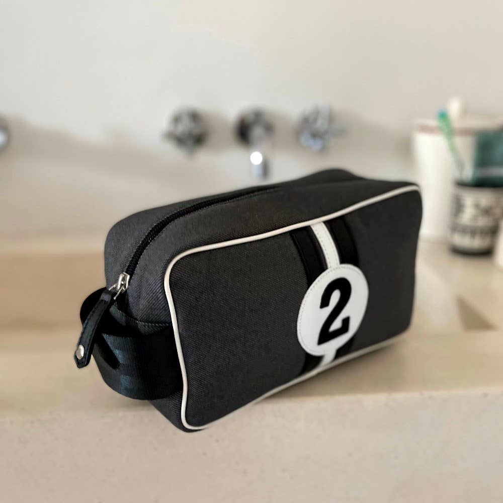 Trousse de toilette homme Bobby gris et noir en toile NBN2
