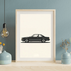 Silhouette BMW Série 6 E24 | Tirage Fine Art minimaliste A4