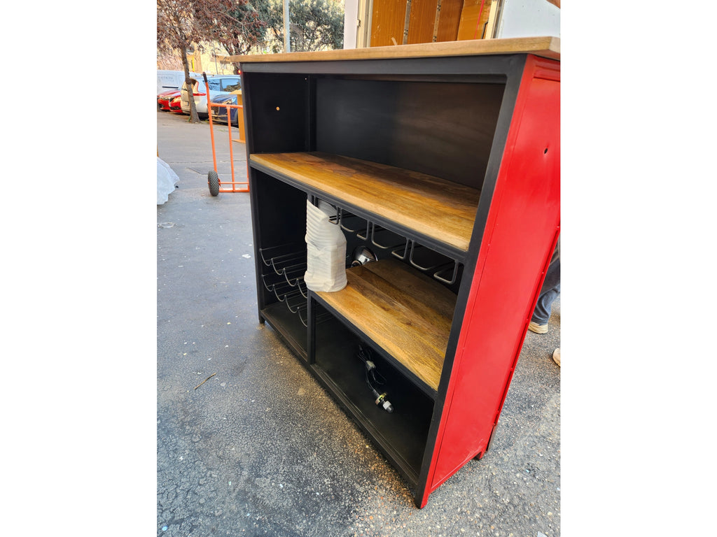 Bar mobile comptoir design Vw Noir&Gris variante Rouge&Blanc