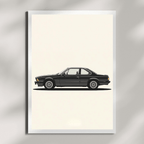 Silhouette BMW Série 6 E24 | Tirage Fine Art minimaliste A4