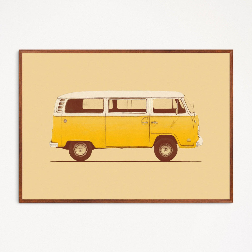 Affiche d'Artiste Florent Bodart Van Volkswagen Type 2 A3