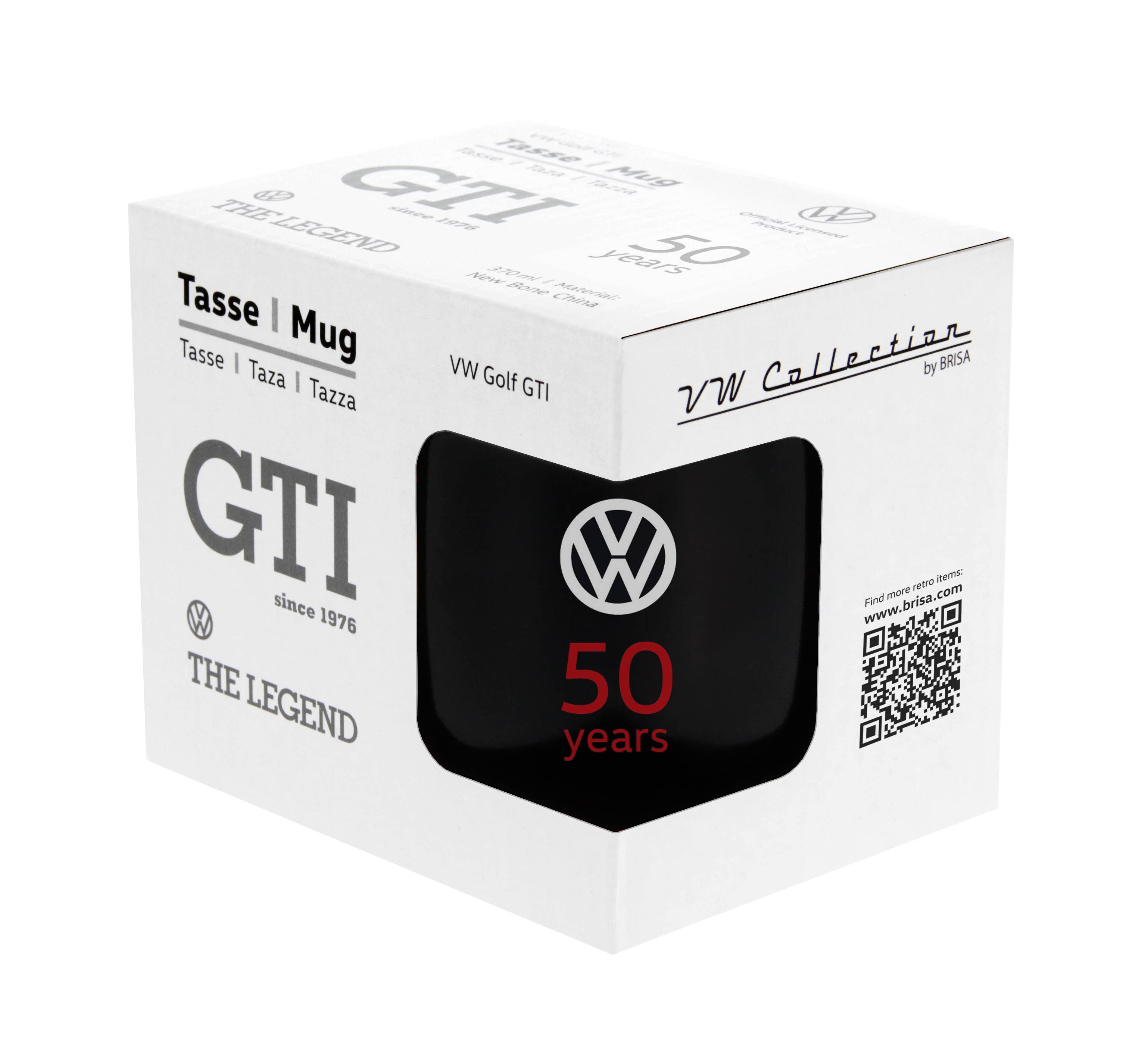 VW GTI Tasse à café 370 ml - NOIR ***ÉDITION SPÉCIALE 50e ANNIVERSAIRE***
