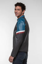 Blouson en cuir Alpine A424 Men bleu marine Homme